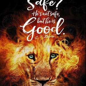 Narnia Poster Print Lion, Witch and the Wardrobe, Aslan is Good, C.S. Lewis, Chronicles of Narnia