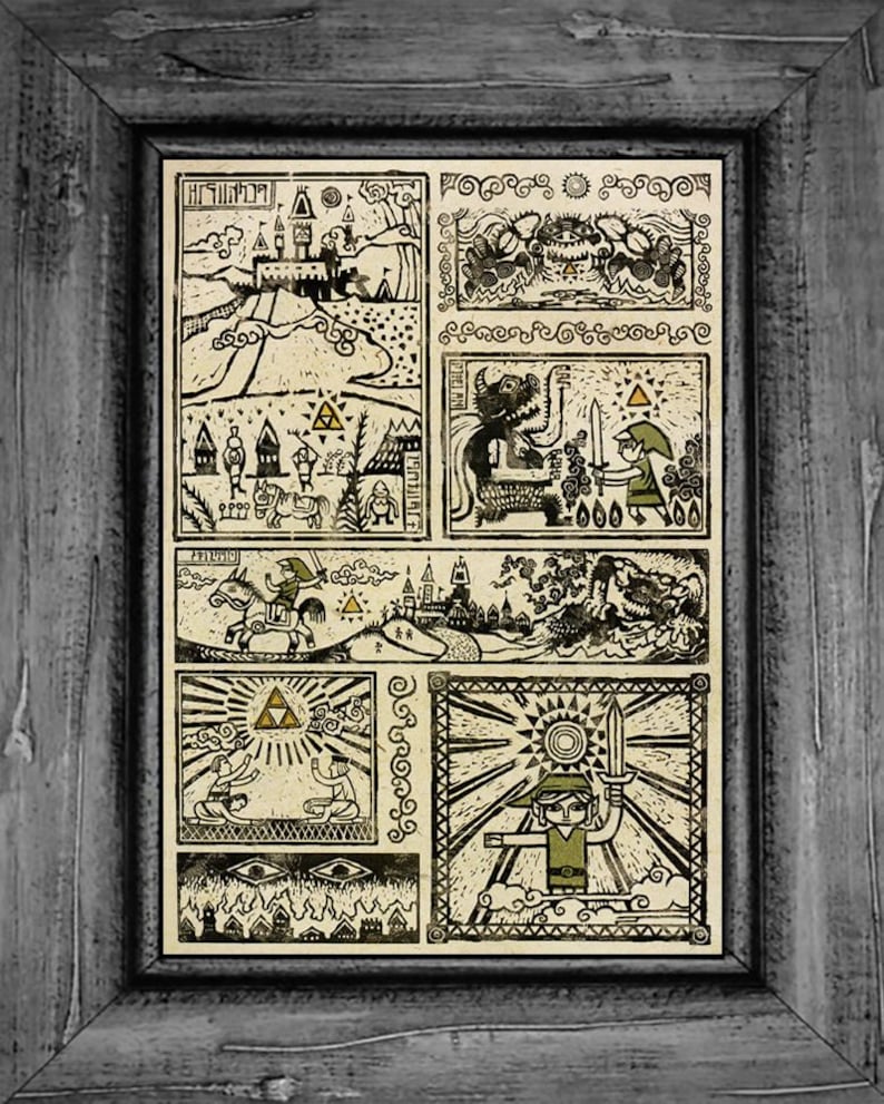 Legend of Zelda Windwaker Hieroglyphen Kunstdruck Poster