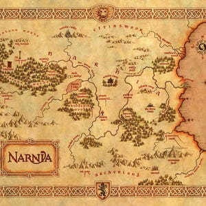 Póster con el mapa de Narnia (impresión artística)