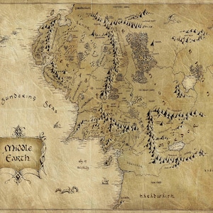 Mittelerde Landkarte Herr der Ringe Der Hobbit Poster Print