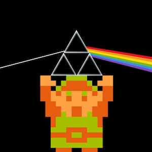 Zelda Dark Side of the Link 8bit pixel Art Print Poster