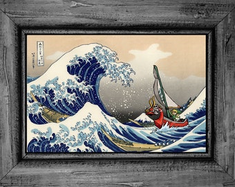 Legend of Zelda Windwaker The Great Wave of Kanagawa Art Print Poster