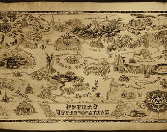 Zelda Hyrule Map Art Print Poster