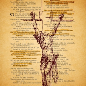 Jesus Christ, Bible Page Print, Christian Poster, Art Print