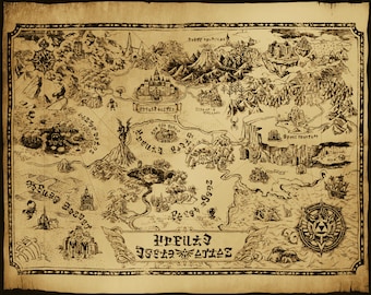 Zelda Hyrule Map Art Print Poster
