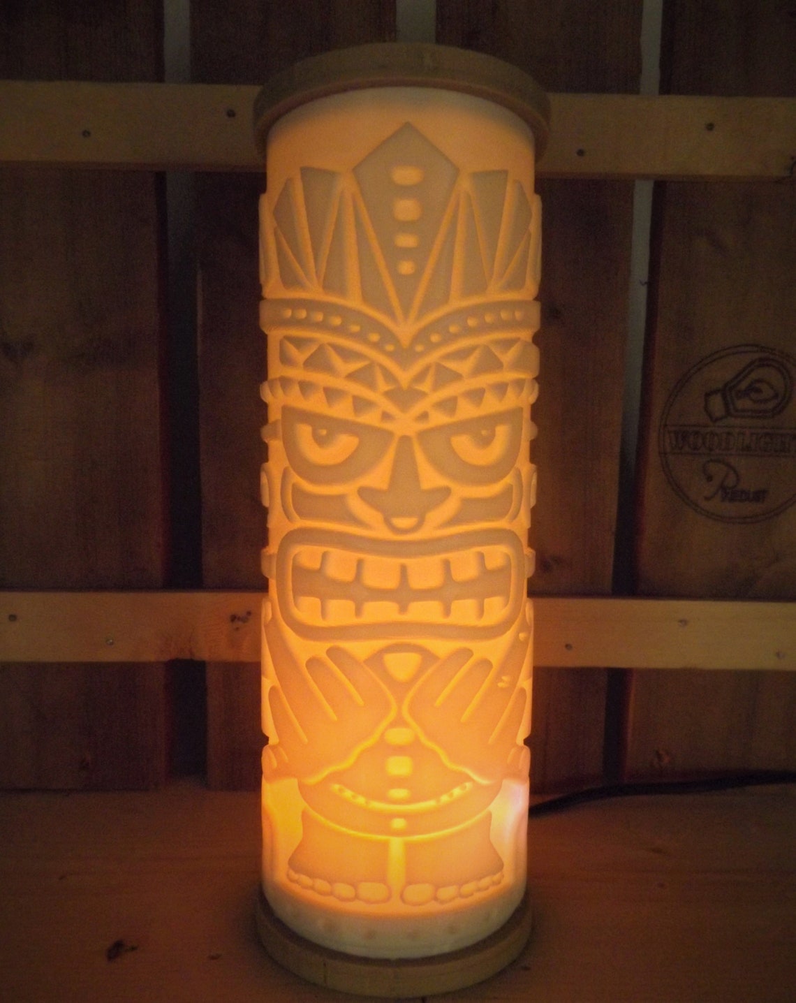 Tropical Tiki Theme Lamp Terrible Tiki Set. Led Lamp With - Etsy