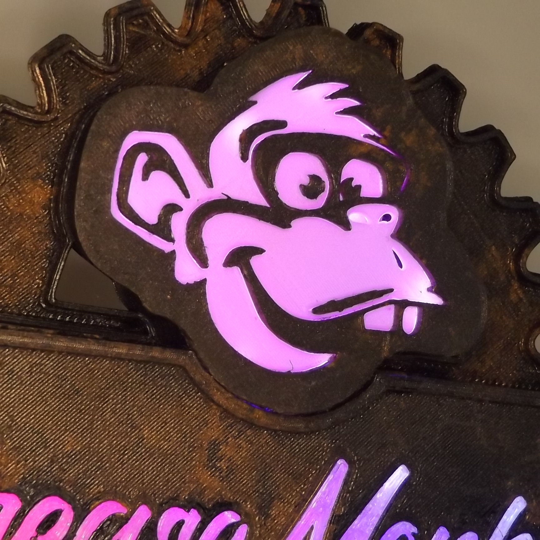 Rusted Monkey Vintage Garage Sign Grease Monkey. Weathered and Rusted Look and Feel ...