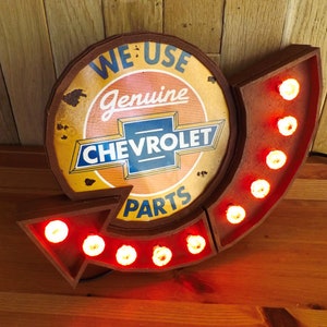 Wall decor Chevrolet  Illuminated Sign. Vintage advertising board.