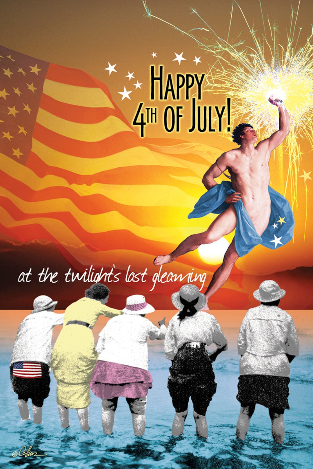 Funny Fourth of July With Naked Man Who Loves America Art - Etsy