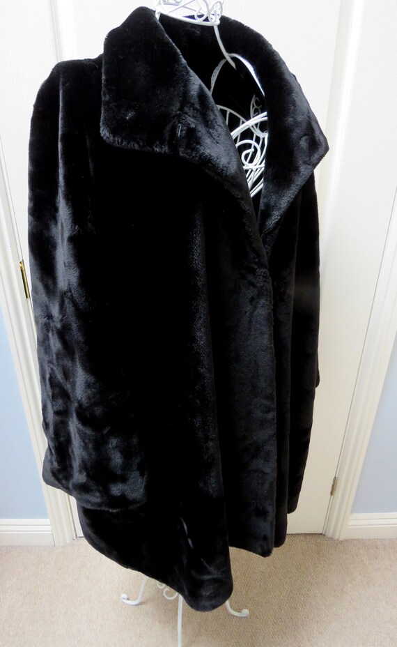 Tyber Faux Fur Coat Tyber Jacket Tyber Belgium 1980s Jacket Simulated Fur Black Faux Fur Plus Size Vintage UK 22 24 Plus Size Coat Etsy UK
