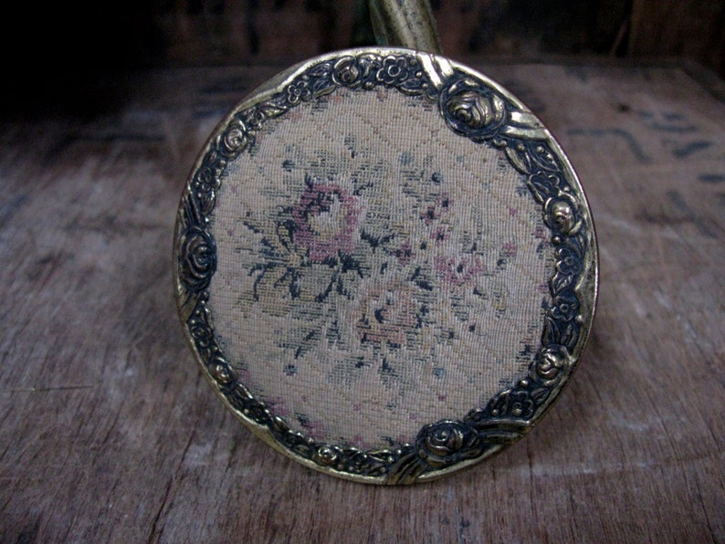 Jewelry Box Old Trinket Box Jewellery Box Keepsake Box Round Box Vintage Box Trinket Box Tapestry Trinket Box Shabby Decor Regent