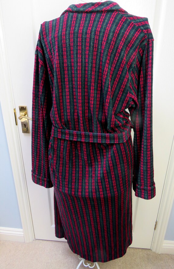 Striped Smoking Jacket, Striped Robe, Size Medium… - image 5
