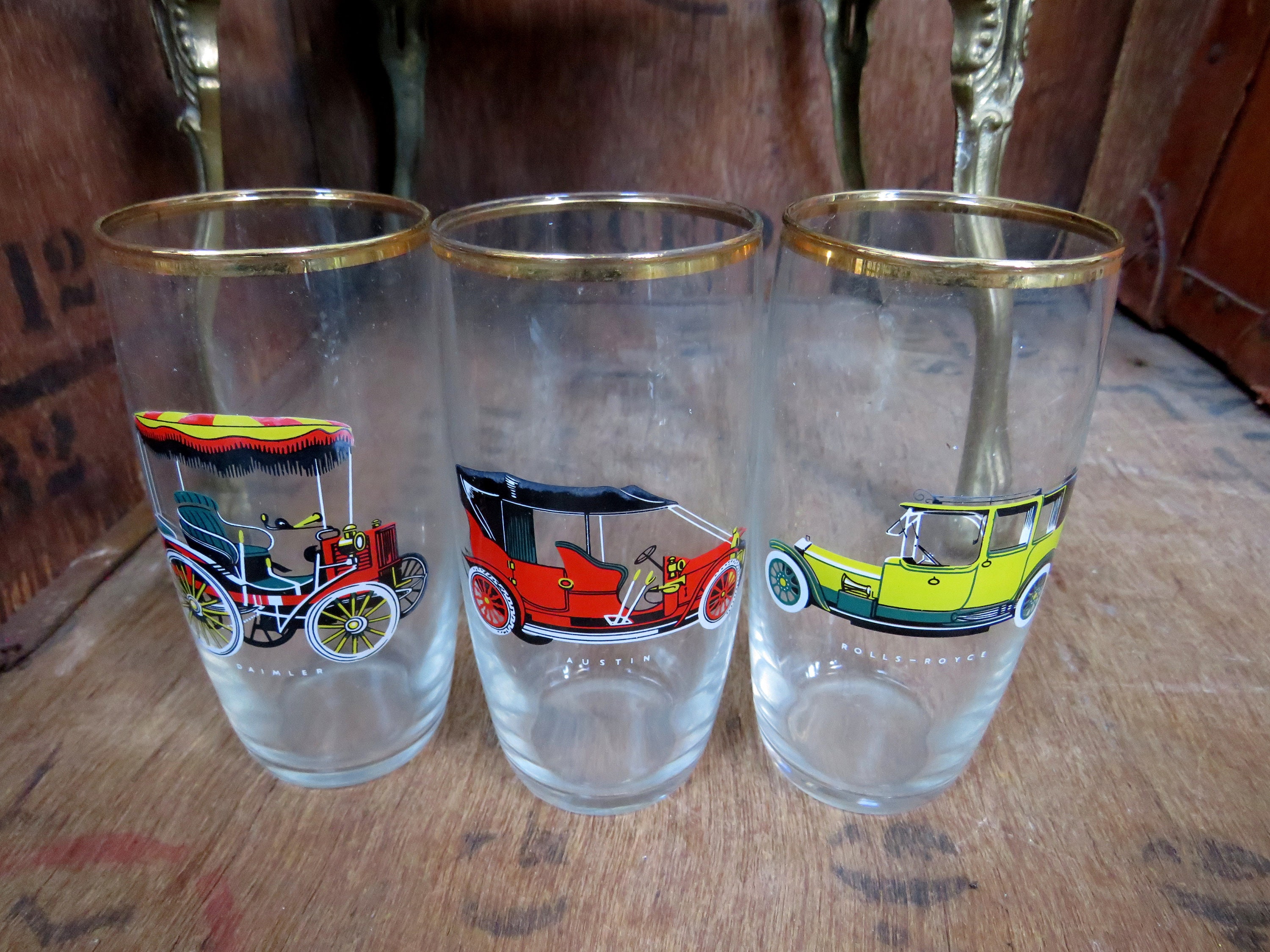 Car Tumblers Vintage Car Glasses Car Glass Set Tot Glasses Etsy UK
