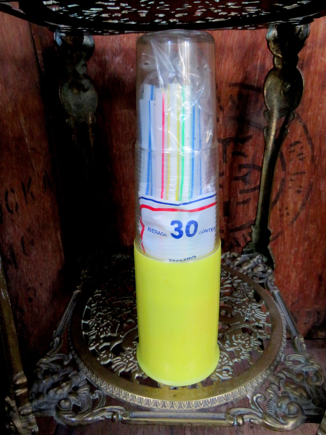 Plastic Straw Holder Drinking Straws Retro Bar Christmas Etsy