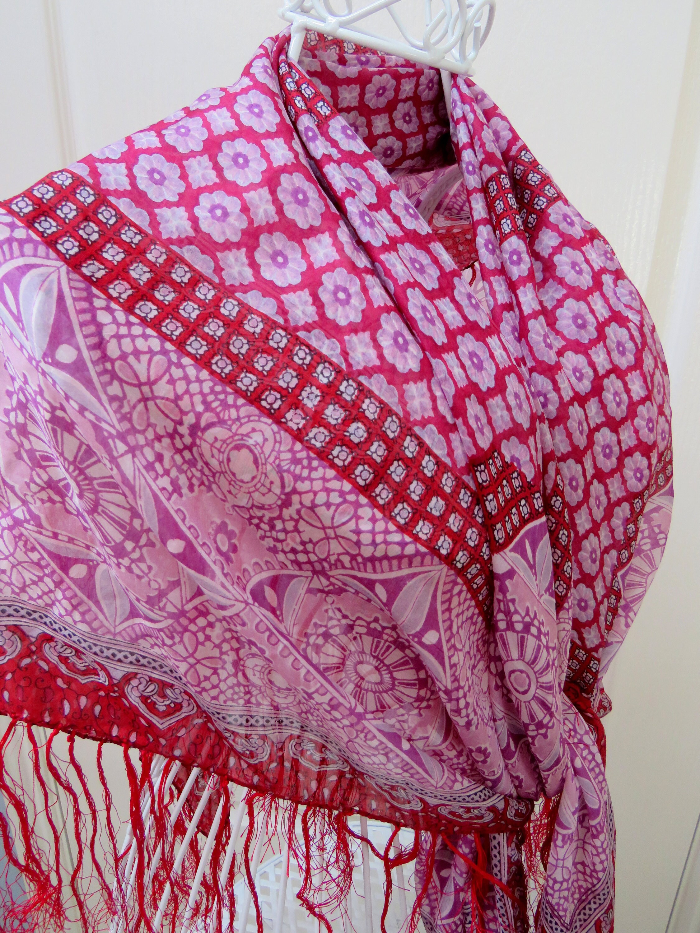 Silk Shawl Tassel Shawl Square Shawl Evening Shawl Pure Etsy UK