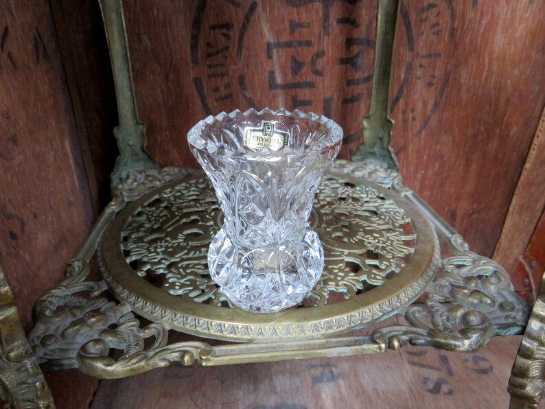 Zajecar Crystal Yugoslavian Crystal Vase Lead Crystal Vase Etsy