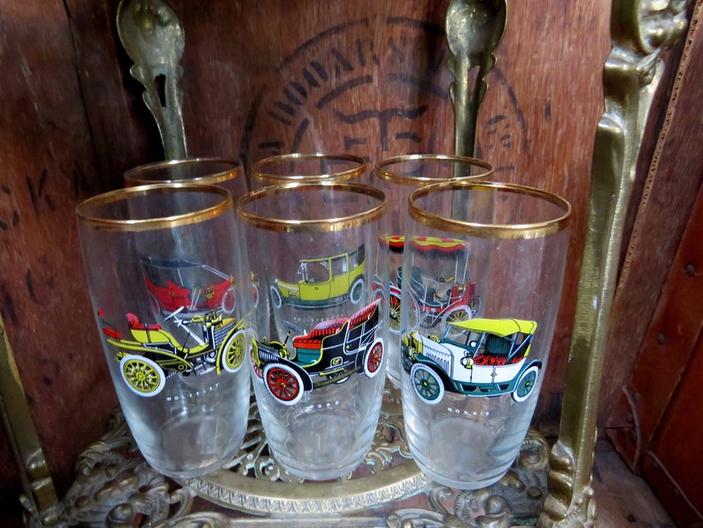 Car Tumblers Vintage Car Glasses Car Glass Set Tot Glasses Etsy UK