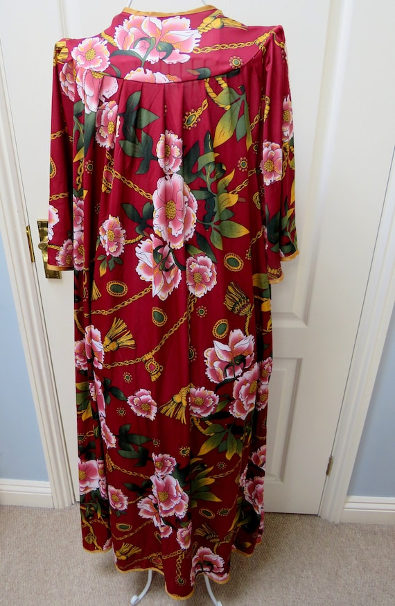 Vintage Dressing Gown, Red Robe, Ladies Nightwear… - image 4