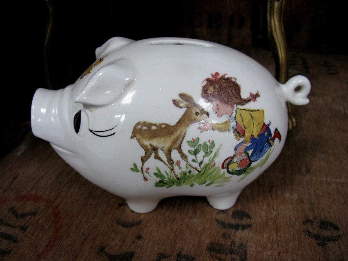 Piggy Bank Mid Century Vintage Money Box Vintage Piggy Etsy UK