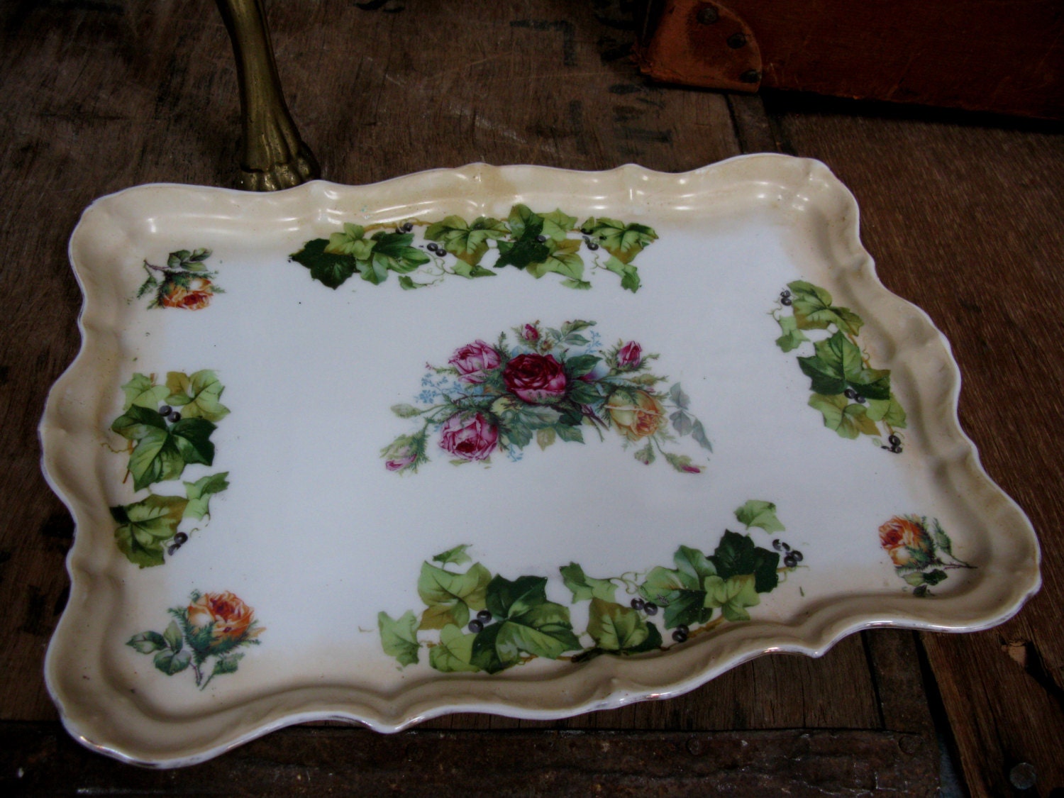 Floral Tray Vanity Table Tray Dressing Table Ceramic Tray Etsy