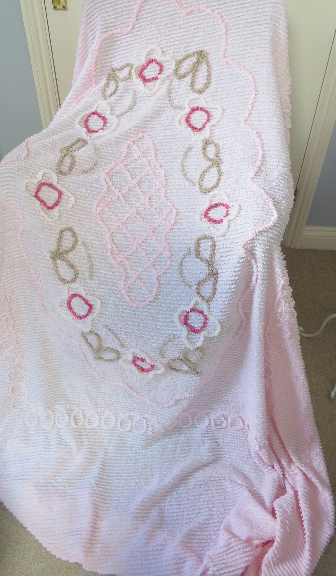 Candlewick Bedspread, 1950s Bedspread, Tufted Bedspread, Vintage