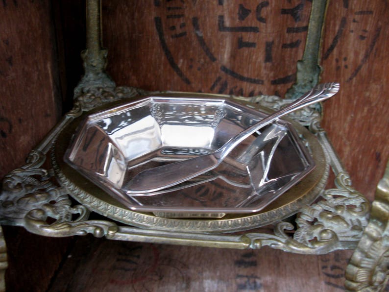 Vintage Butter Dish Flatware Butter Knife Octagonal Butter Dish Silver Butter Dish Butter Dish Afternoon Tea Formal Dining Tea Time