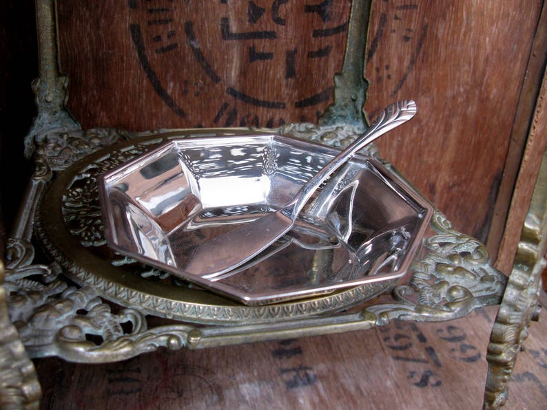 Vintage Butter Dish Flatware Butter Knife Octagonal Butter Dish Silver Butter Dish Butter Dish Afternoon Tea Formal Dining Tea Time
