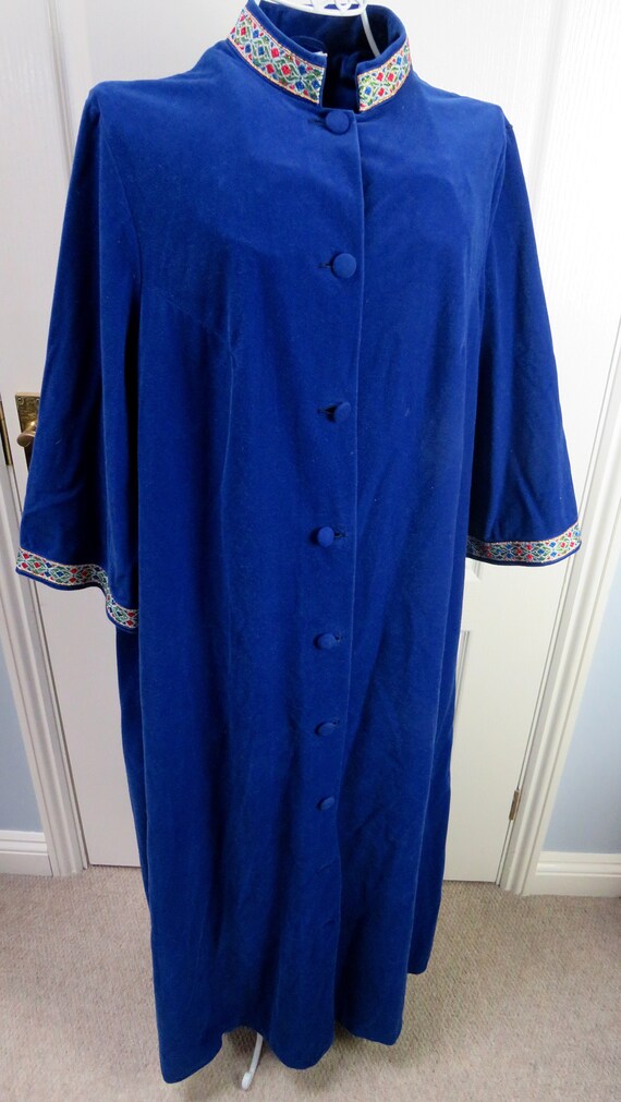 Velvet Housecoat, Vintage Dressing Gown, Velour H… - image 5