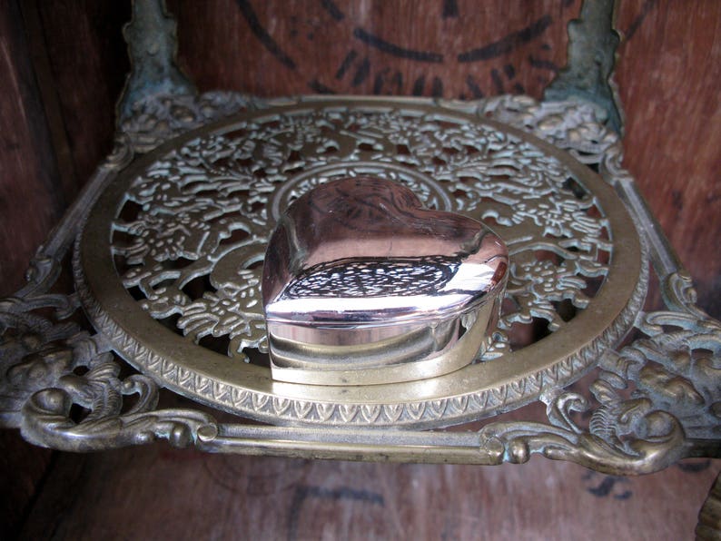 Vintage Jewelry Box Heart Trinket Box Vintage Trinket Box Silver Trinket Box Velvet Heart Box Silver Heart Box Silver Jewelry Box