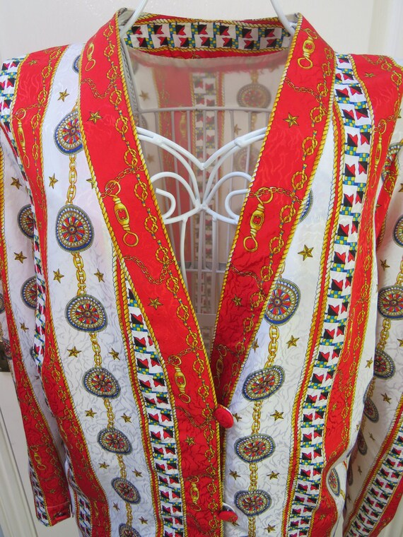 Scarf Print Jacket, Baroque Jacket, 1980s Jacket,