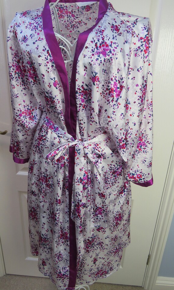 Satin Robe, Pink Floral Robe, Chemise Robe, Dress… - image 2