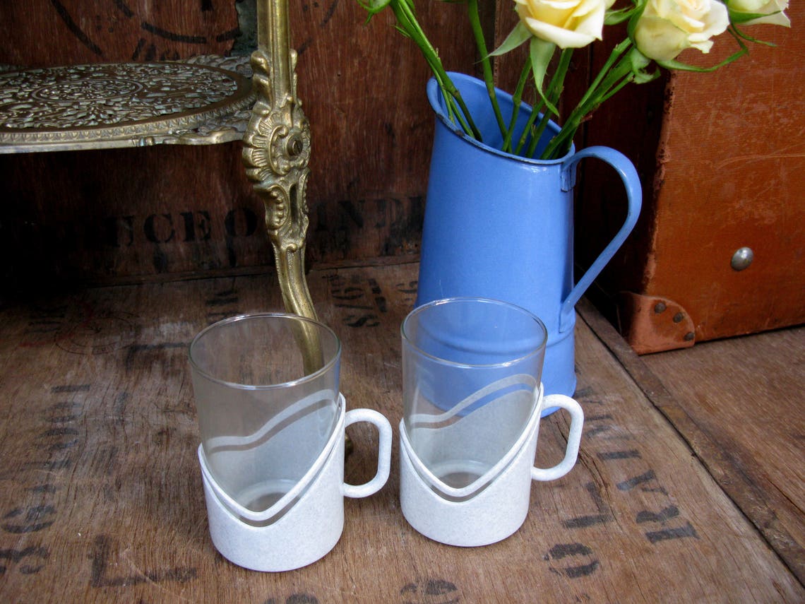 Vintage Cups Vintage Mugs Vintage Glass Mugs 1970s Mugs Etsy