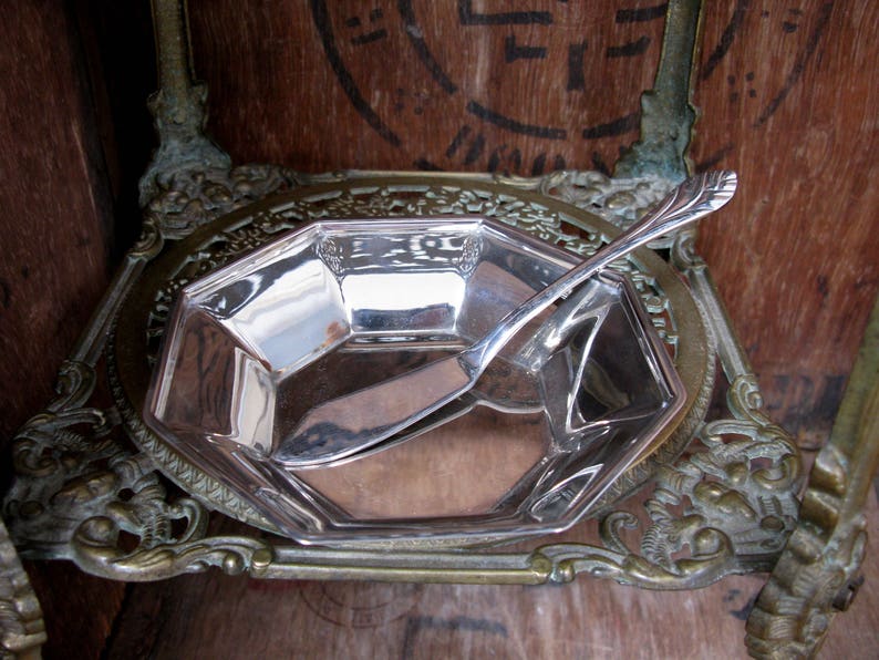 Vintage Butter Dish Flatware Butter Knife Octagonal Butter Dish Silver Butter Dish Butter Dish Afternoon Tea Formal Dining Tea Time