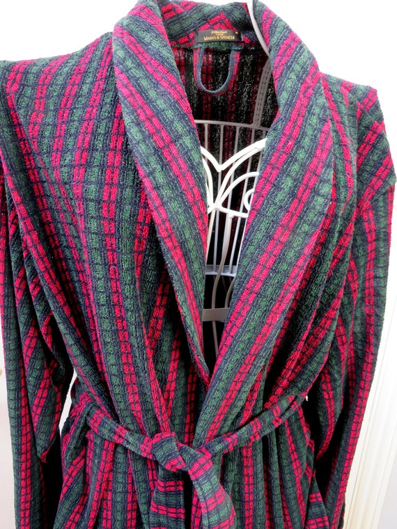 Striped Smoking Jacket, Striped Robe, Size Medium… - image 1