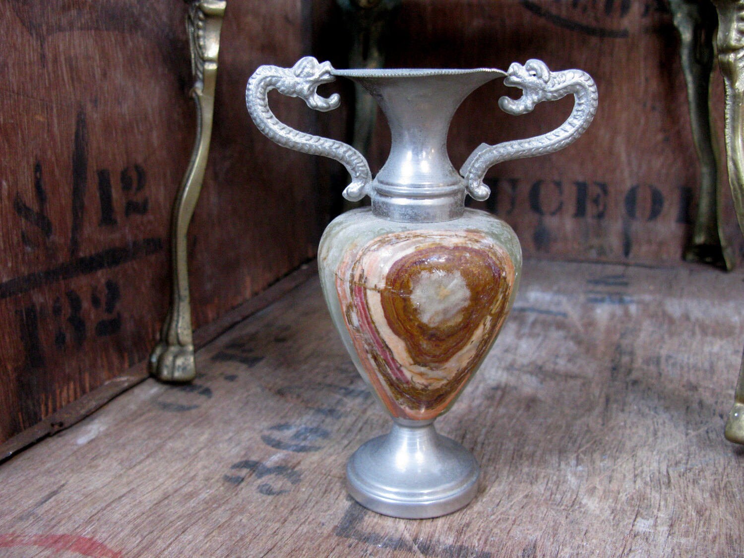 Onyx Vase Italian Onyx Italian Decor Posy Vase Serpent Etsy UK