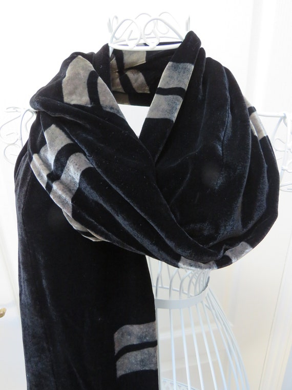 Hand Painted Velvet Scarf, Velvet Scarf, Artisan S