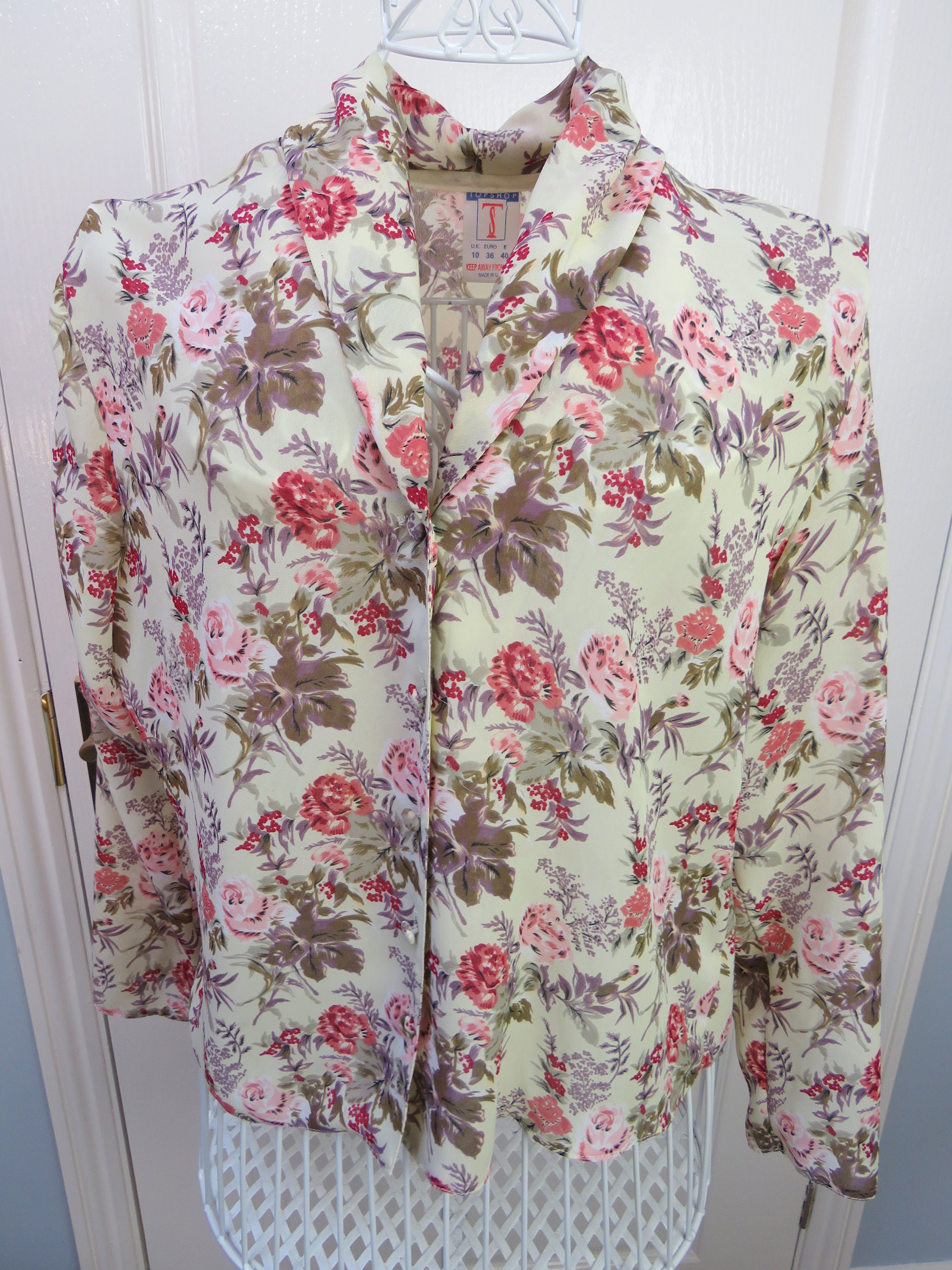 Vintage Blouse Topshop Blouse Floral Blouse Floral Shirt - Etsy UK