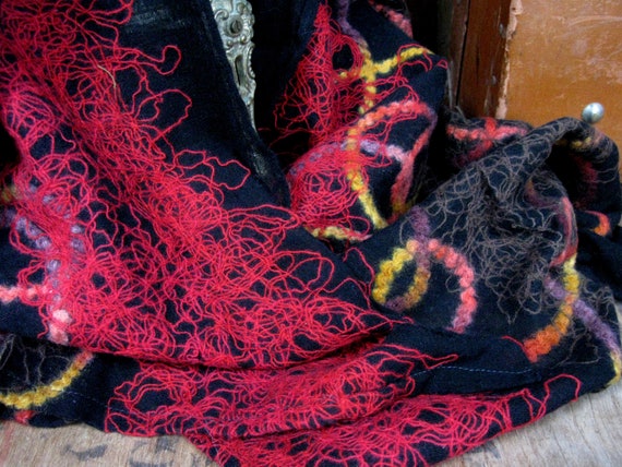 Mohair Shawl, Mohair Scarf, Vintage Shawl, Black M