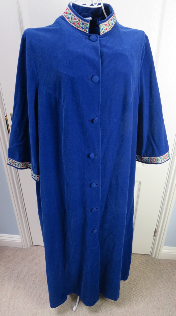 Velvet Housecoat, Vintage Dressing Gown, Velour H… - image 7
