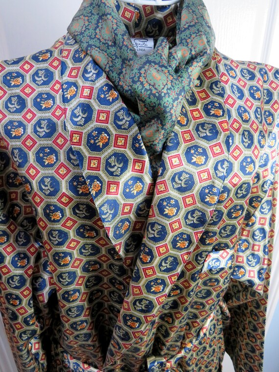 Vintage Smoking Jacket, Gold Smoking Jacket, Itali