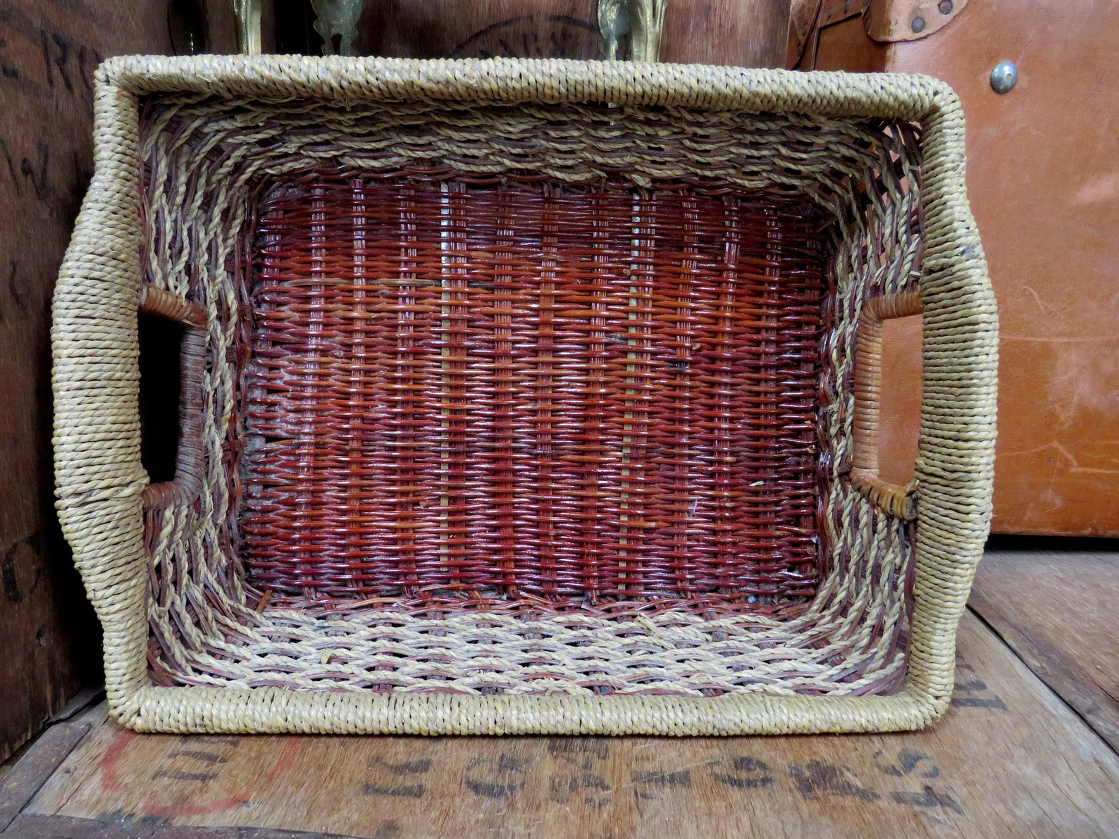 Wicker Basket Vintage Basket Storage Basket Farmhouse Etsy UK