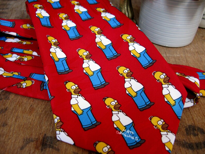 Bart Simpson Vintage Tie Simpsons Tie The Simpsons Tie Simpsons Necktie Marge Simpson Cartoon Tie 1990s Homer Simpson Matt Groening