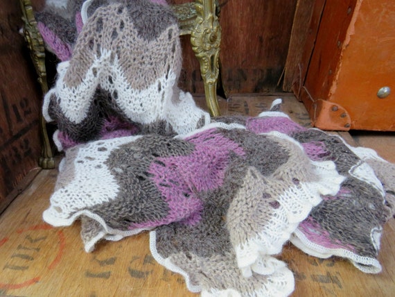 Mohair Scarf, Frilled Mohair Scarf, Long Mohair Sc