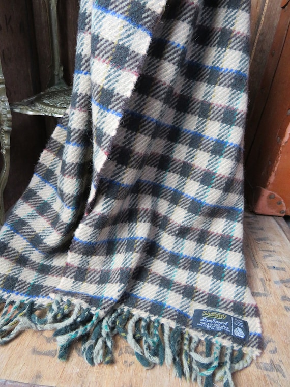 Sammy Scarf, Lambswool Scarf, Check Scarf, Vintage