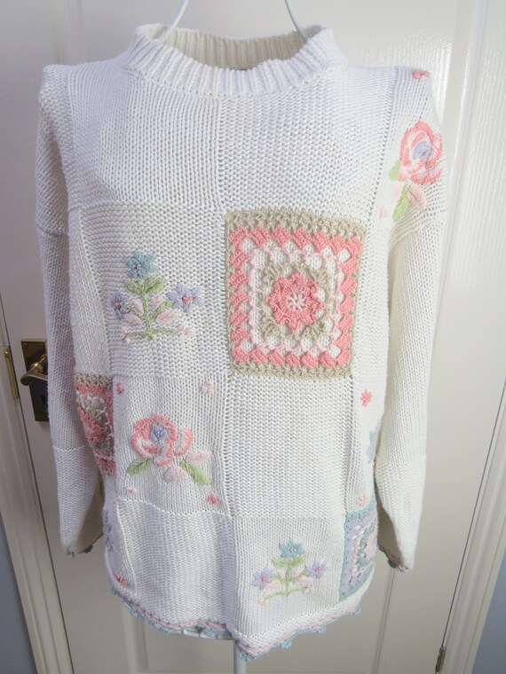 Hand Crafted Jumper, 1970s Jumper, Boho Jumper, Cr