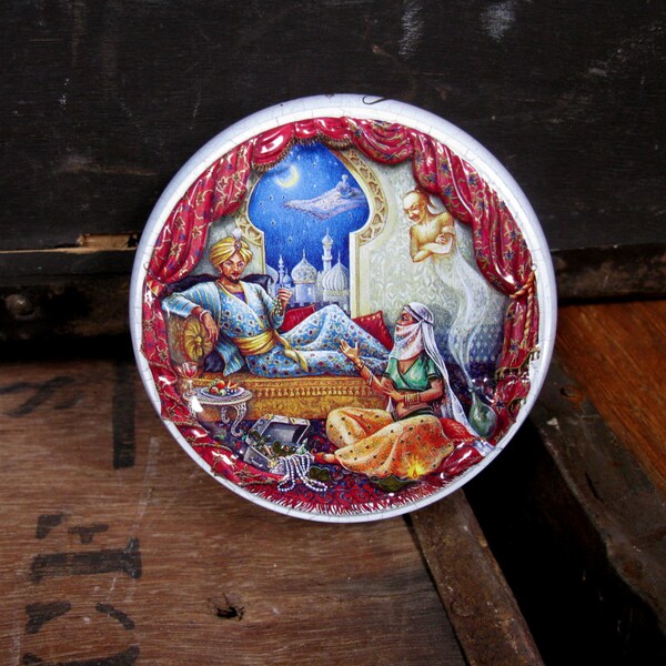 The 1001 Nights - Arabian Nights Tin - Fairy Tale Tin - Folk Tale - Vintage Tin - Churchills Tin - Sweet Tin - Churchills Sweets - Candy Tin