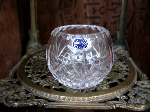 Bohemia Crystal Vase Czech Crystal Vase Lead Crystal Vase Etsy