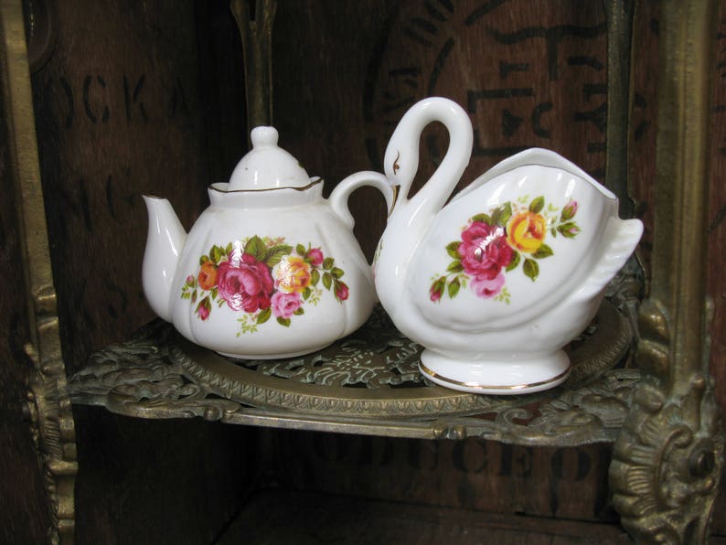 Cottage Rose China Fine Bone China Miniature Teapot China Etsy Australia