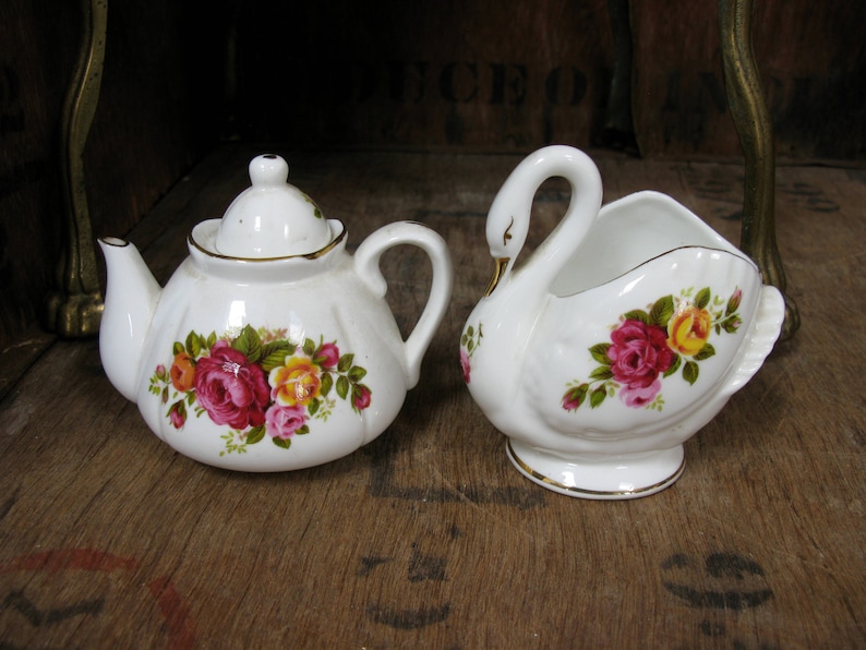Cottage Rose China Fine Bone China Miniature Teapot China Etsy Australia
