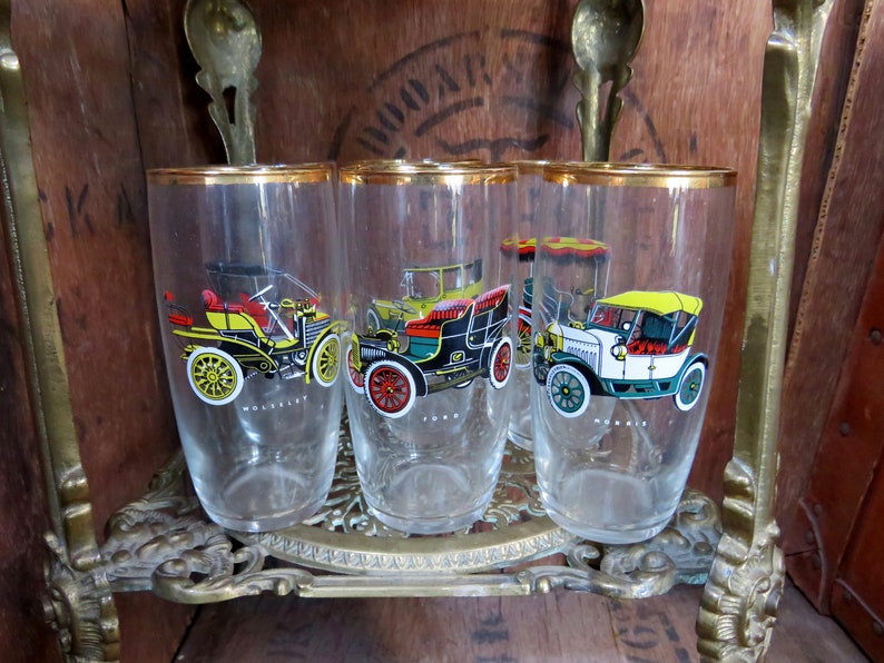 Car Tumblers Vintage Car Glasses Car Glass Set Tot Glasses Etsy UK